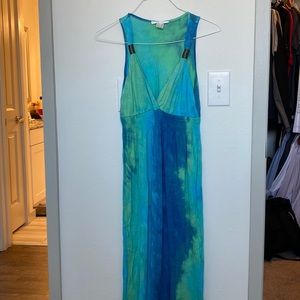 Size S. Brand is Lascana for Venus. Blue/green tie dye maxi dress.
